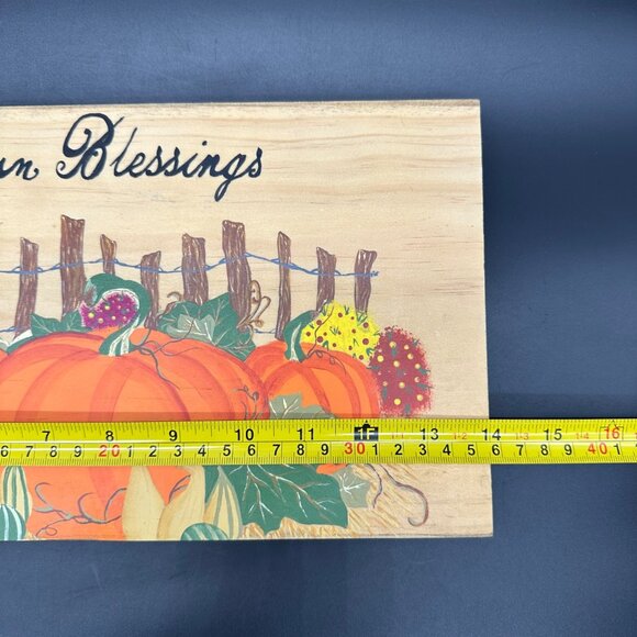Autumn Decor Hand Painted Wooden Sign Autumn Blessings With Pumpkins Mums Fall - Picture 7 of 8